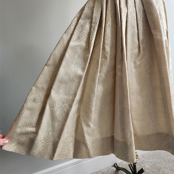 Vintage 50s 60s Sleeveless Gold Brocade Dress Size XS-S Modsquad Mid-century - Picture 4 of 14